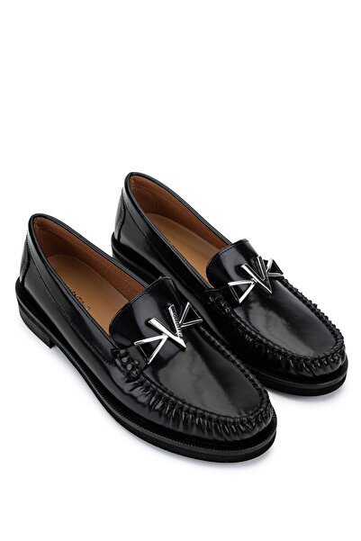 Mario Valentino Women's Genuine Leather Black Loafer Shoes