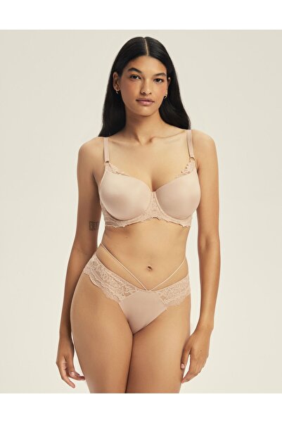 ESOTIQ Chiloți pentru femei, model brazilian, dantelă florală, cu șnur decorativ în talie | Notty