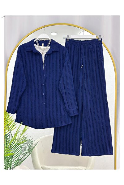 YEDİLALE Firfir Fabric Casual Dual-Piece Set [36-44 Size Range, the Price Only Includes the Shirt and Pants]