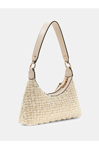 Guess Everlee Women's Cream Wool Blend Handbag Hwat8679180-Ivo