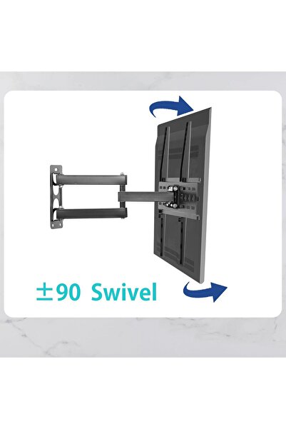 Yelajoy Full Motion Wall TV Mount for 26-55 inch TVs,Up to 80lbs,Level Height Adjustable,Max VESA 400x400