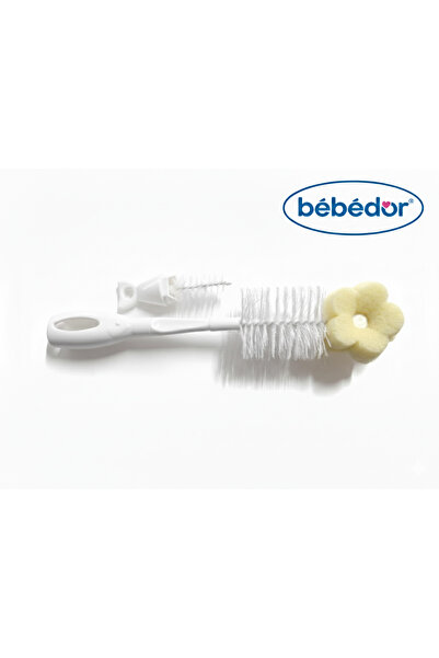 Bebedor Yeni Sünger Uçlu Biberon ve Emzik Temizleme Fırçası Beyaz 575