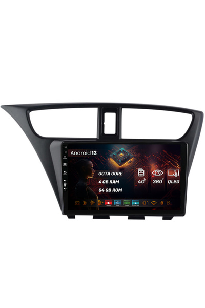 HUB64 Navigatie Honda Civic Hatchback (2012-2015), 4GB RAM, Android 13, Octac...