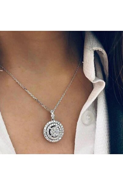 Pursehuit Κολιέ σε ασημένιο χρώμα με πέτρες ζιργκόν, Hilma C10