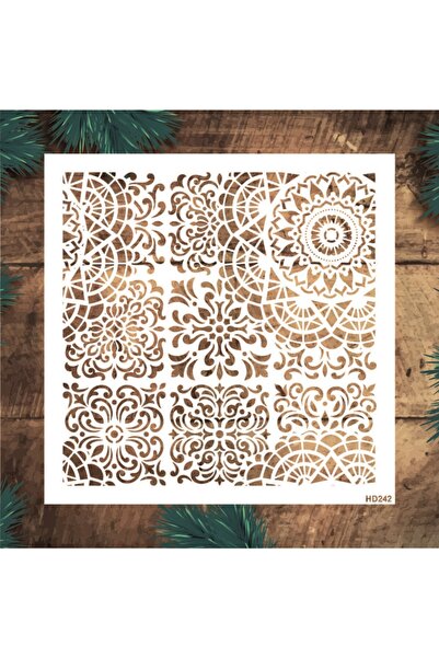 STENCİLTASARIM Stencil Tasarım Hd242 Seramik, Mandala- Dekoratif Duvar, Eşya,...