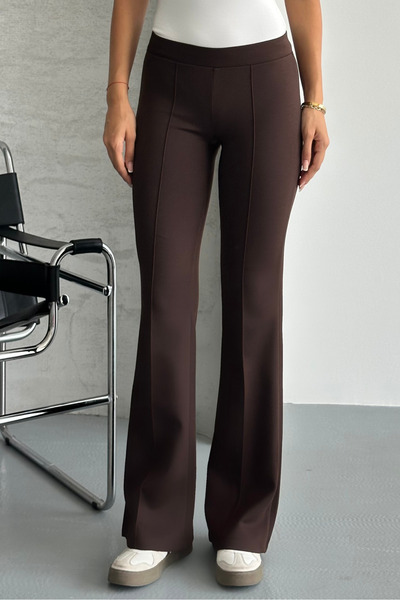 macharel jeans Women's Spanish Leg Opening Ribbed Stitching Modal Fabric Pants