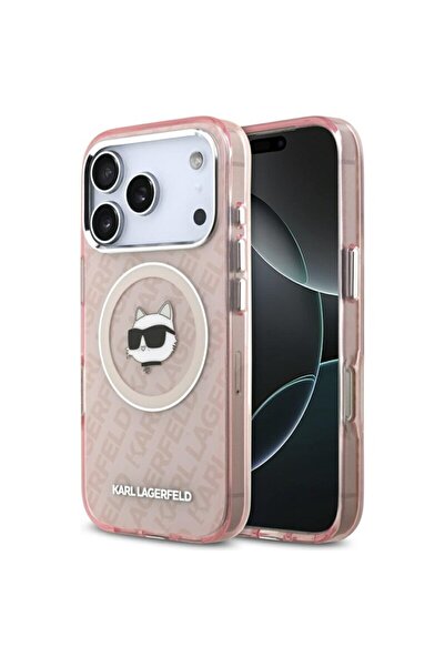 Karl Lagerfeld iPhone 17 Pro Case IML MagSafe, Choupette's Head, pink