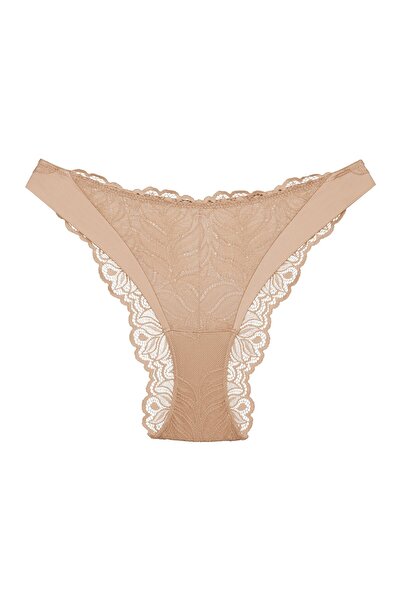 ESOTIQ Chiloți de damă cu imprimeu floral, neted, cu dantelă și detalii din plasă, brazilian, romantic | Korin