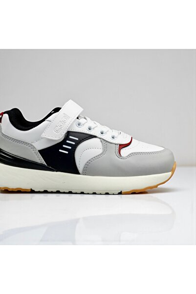 JOJO KIDS Unisex children's velcro leather sports shoes, non-slip sole.