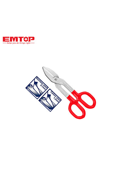 EMTOP 10-inch scissors - precise cutting of sheet metal, wire, and metal mesh