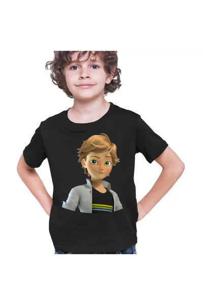 OEM Tricou Copii Baieti Adrien Agreste Miraculous Buburuza Noir