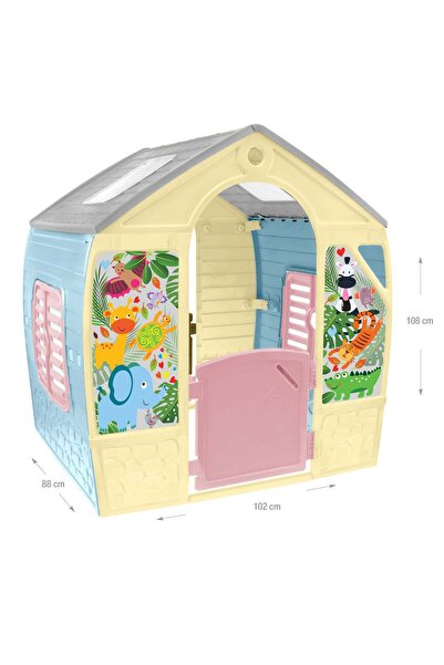 Mochtoys Casuta de joaca Happy House, ferestre roz pastel