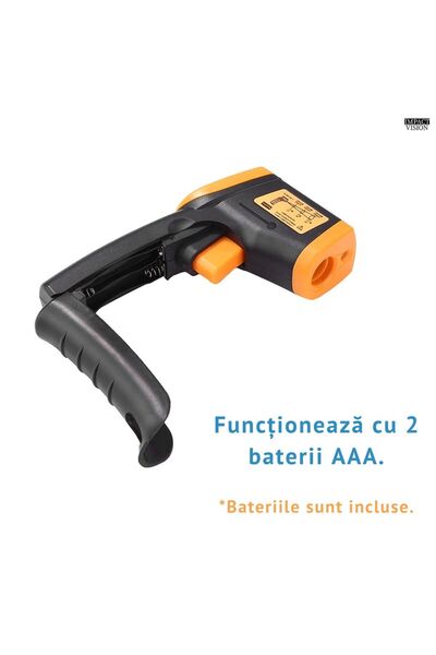 Impact Vision Digital Infrared Thermometer, Portable, Measurement -50°C to 420°C, Black/Orange, Impact Vision®