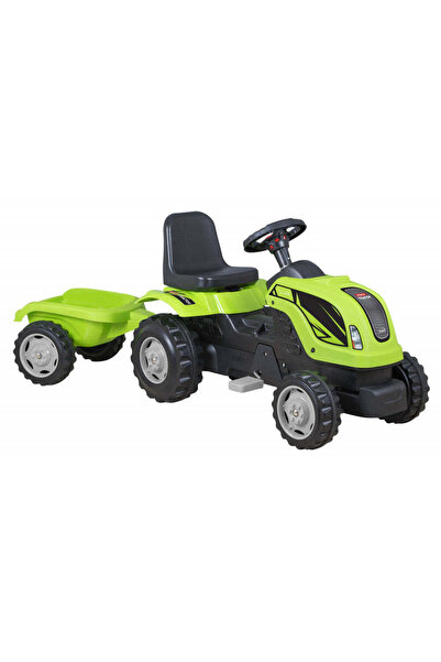 Micromax Tractor cu pedale și remorcă MMX, verde
