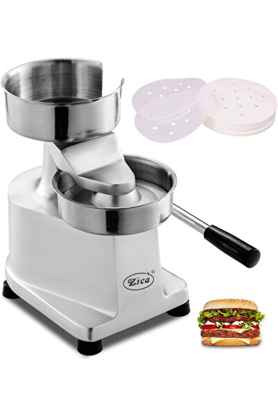 China آلة صنع البرجر ZICA مكبس همبرجر تجاري 150 مم/6 بوصة من الفولاذ المقاوم للصدأ مكبس همبرجر