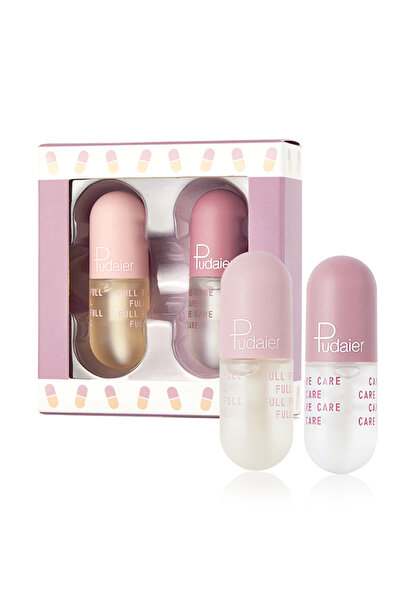 Pudaier مجموعة تكبير الشفاه من قطعتين، مرطب ومُصلح ومُعزز للشفاه للعناية اليو...