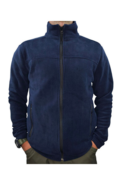 LIGHTINGHM Men's 2-Pocket Zippered Fleece Coat Jacket