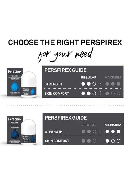 Perspirex Roll On Antiperspirant Regular Strength for Men - 20ml, Fragrance-Free