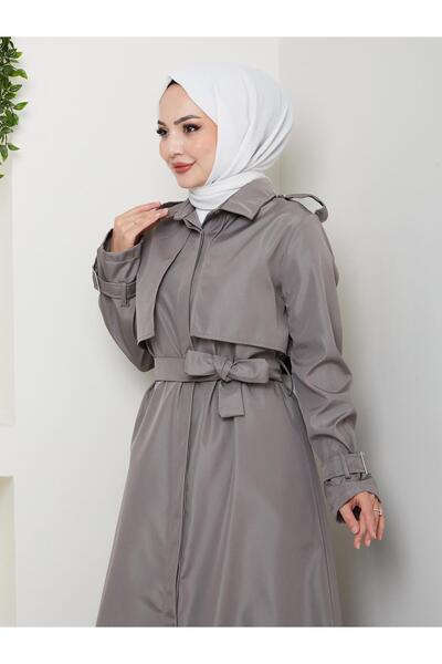 YEDİLALE Apoletli̇ Max. Boy Windproof Trench Coat [Unlined, Size Range 38-48, 135 cm Medium]