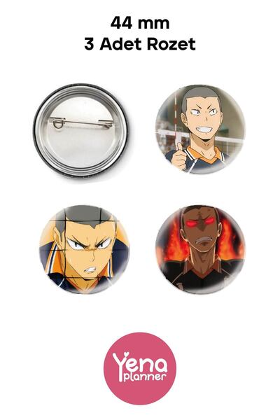 Yenaplanner مجموعة زينة حقيبة هايكيو / شارات