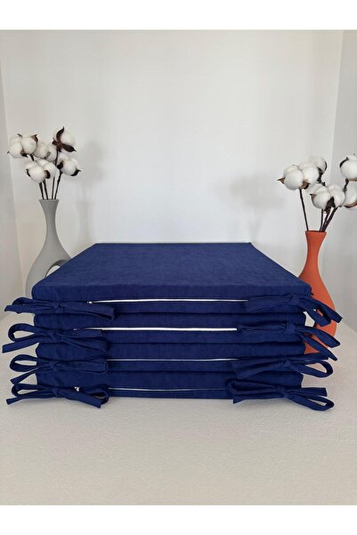Bykutlay 40CMX40CM+4CM 4'LÜ SÜNGERLİ SANDALYE MİNDERİ ÇIKARILABİLİR KILIF BAĞ...