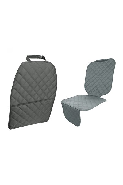 Metru Patrat Set 2 Quilted Universal Car Seat and Backrest Protectors - Gray