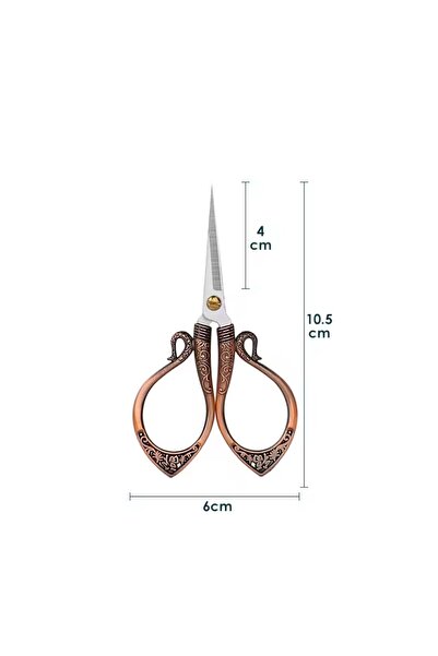 iğne izi Swan Promise Engagement Scissors, Ribbon Opening Special Occasion Ceremony Sewing Embroidery Scissors Antique Copper