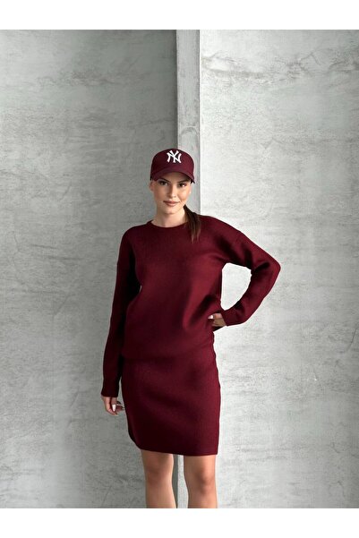 Bella Breeze Kadın Triko Kazak Premium Kalem Etek İkili Takım