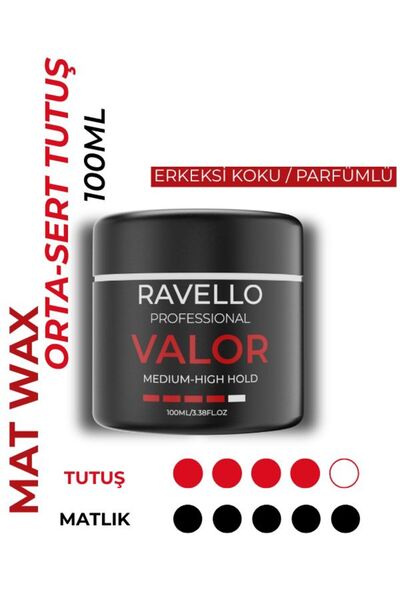 RAVELLO Valor Mat Wax 100ml – Orta-Sert Tutuş & Mat Bitiriş, Erkek Parfüm Kok...