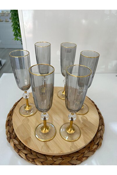 Paşabahçe Smoked Color Footed Coffee Side Glass