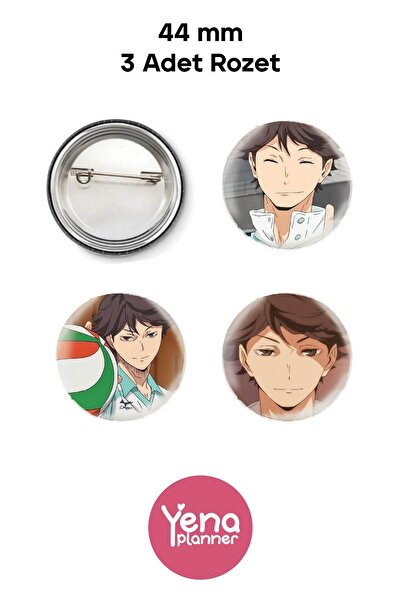 Yenaplanner مجموعة زينة حقيبة هايكيو / شارات