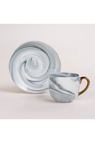 LA MESA Grey Marble/Gold Coffee Set 12 Pieces