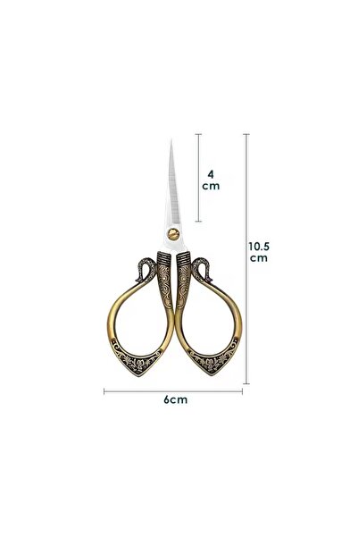 iğne izi Swan Promise Engagement Scissors, Ribbon Opening Special Day Ceremony Sewing Embroidery Scissors Bronze