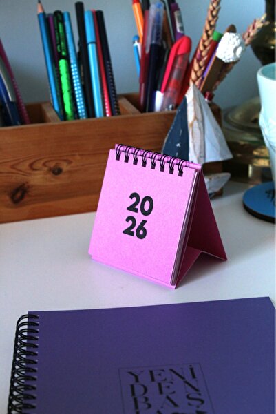 KAĞIT KAYIK 2026 MİNİ TAKVİM 8X8 BOYUTUNDA OFİS MASA TAKVİMİ