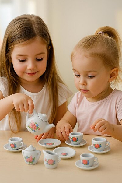 hak-iş oyuncak Boxed 13 Piece Ceramic Tea Set