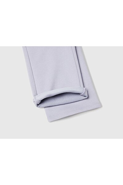 United Colors of Benetton Κοριτσίστικο λιλά φαρδύ παντελόνι με κορδόνι μέσης και τσέπη με λογότυπο