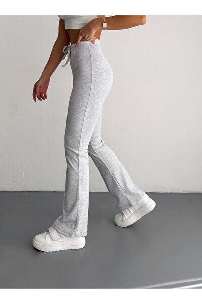 PUCKA FASHION Pucka Striped Ribbed High Waist Lycra Flared Pants