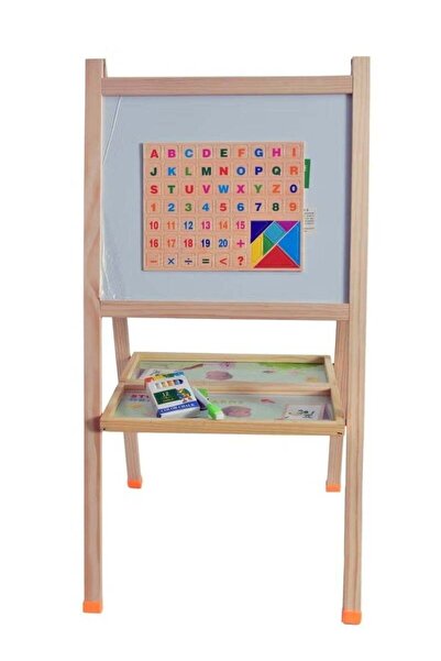 Toybox حامل لوح أبيض خشبي محمول متعدد الوظائف مزدوج الجوانب للرسم للأطفال - كبير