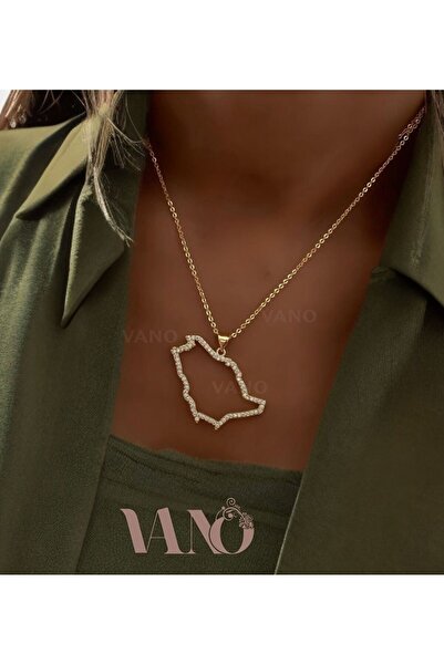 vano2022 سلسال مطلي ذهب خريطة السعودية