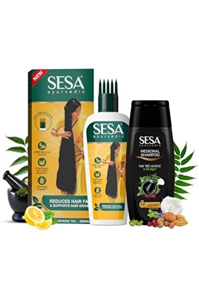 SESA مجموعة العناية بالشعر الأيورفيدية للتحكم في تساقط الشعر ونموه من (زيت ال...
