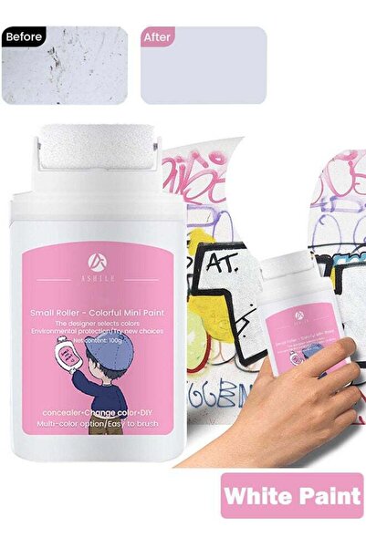 ASHILE Wall Repair Paint Wall Mending Agent Wall Spackle with Roll Brush Wall Surface Hole Fill White Color