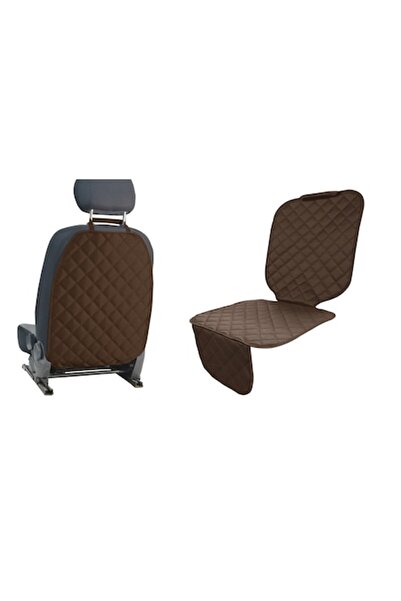 Metru Patrat Set 2 huse auto căptușite, universale, lavabile, maro, pentru scaunul din față sau bancheta și protecție spătar