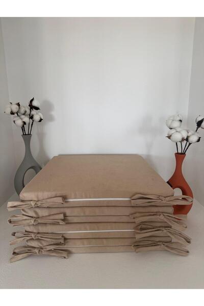 Bykutlay 40CMX40CM+4CM 4'LÜ SÜNGERLİ SANDALYE MİNDERİ ÇIKARILABİLİR KILIF BAĞ...