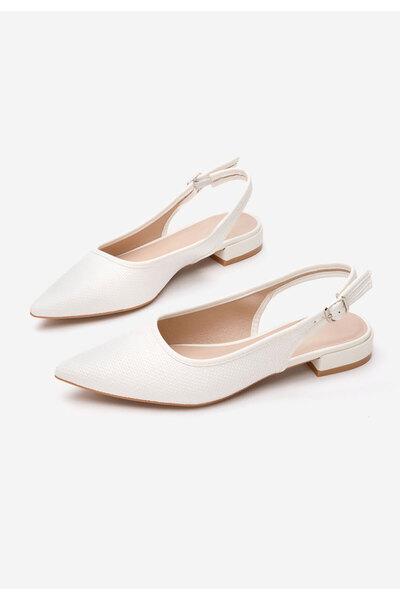 B T Shoes Kattina white slingback shoes