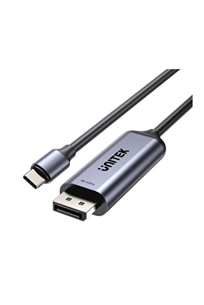 Unitek كابل USB-C إلى DisplayPort بدقة 8K | 60 هرتز، 48 جيجابت في الثانية، HD...