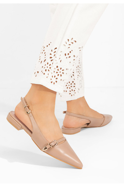 B T Shoes Khaki lodičky s otevřenou pätou Elyssa