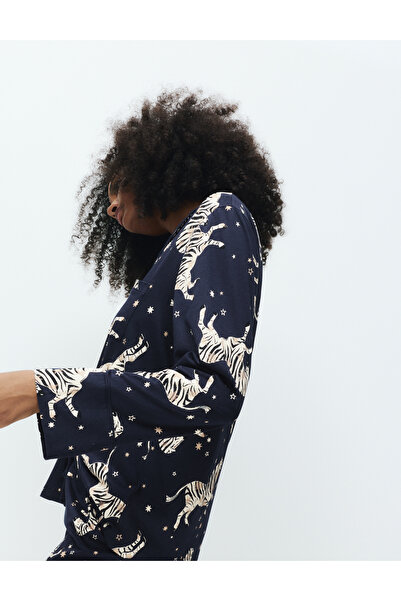 Marks & Spencer Pamuk-Modal Karışımlı Zebra Desenli Pijama Takımı