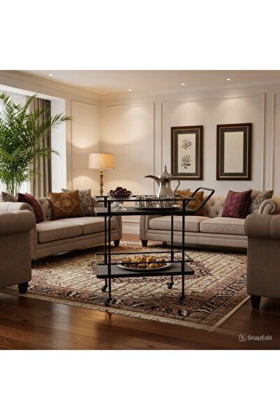 private house Modern Elegance Trolley Tea and Coffee Serving Trolley Grey