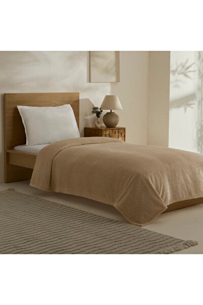 Karaca Leaves Ecru Einzelbettdecke 150x200