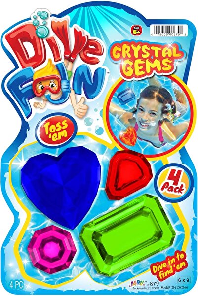 Jaru Diving Gems & Crystals Pool Toys – Fun Swim Training Sinkers for Kids + Bonus Ball